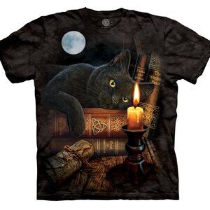 Cat Kittens Kitty Moon Magic Witching Hour Cute Black Mountain T-Shirt S-3X